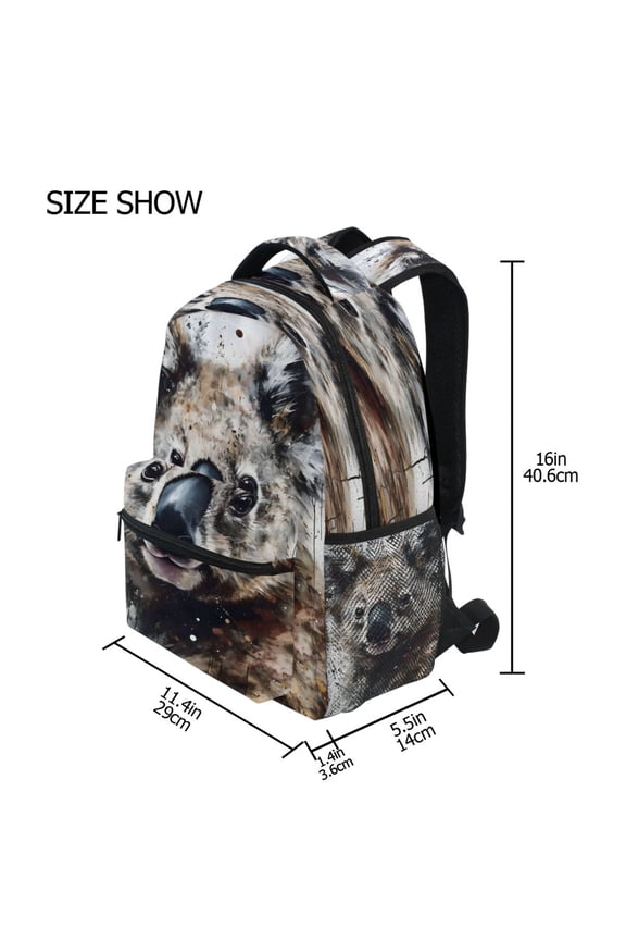 Backpack Schoolbag Impasto Rustic Koala Pattern 15L/18L 2-SIZE