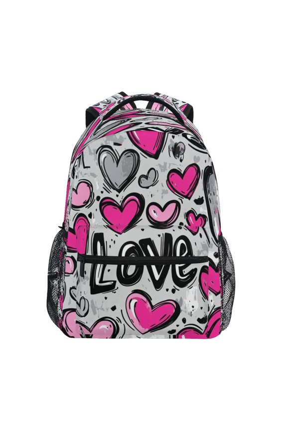 Backpack Schoolbag Love Patterns in Motion Pattern 15L/18L 2-SIZE