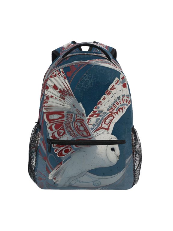 Backpack Schoolbag Lunar Owl Pattern 15L/18L 2-SIZE