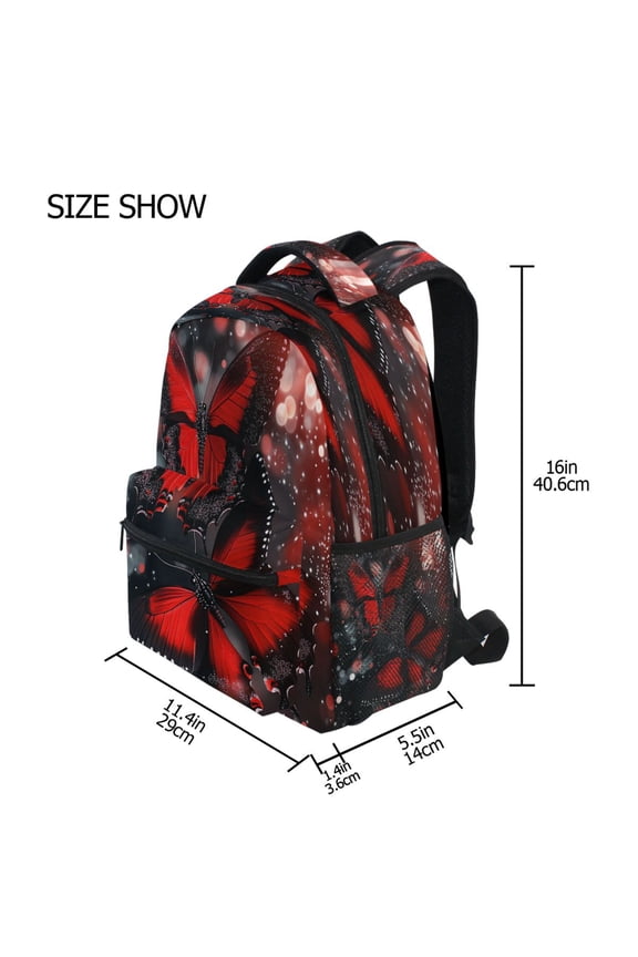 Backpack Schoolbag Midnight Flames Pattern 15L/18L 2-SIZE