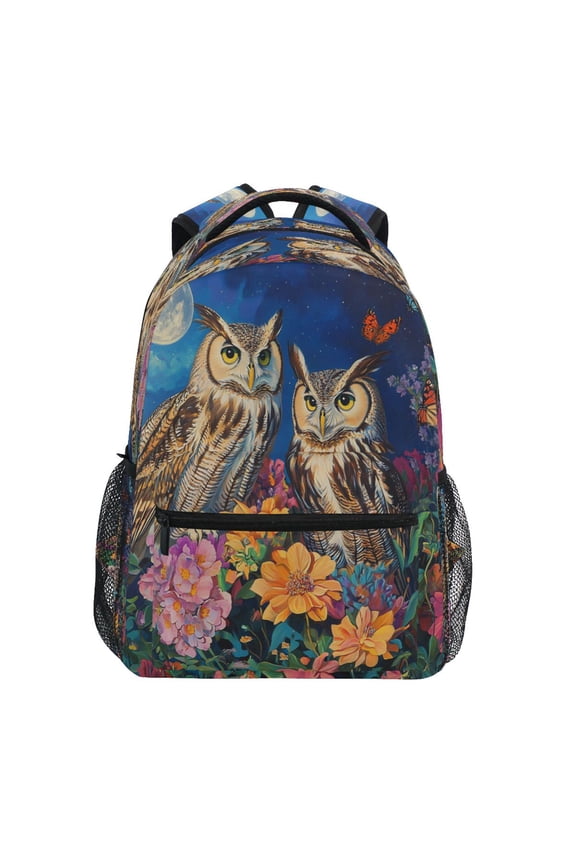Backpack Schoolbag Moonlit Owl Duo Pattern 15L/18L 2-SIZE