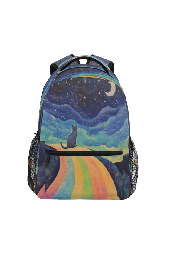 Backpack Schoolbag Moonlit Rainbow Journey Pattern 15L/18L 2-SIZE