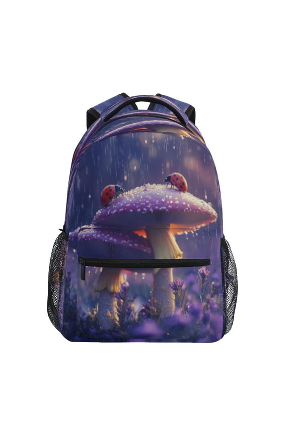 Backpack Schoolbag Mushroom Garden Pattern 15L/18L 2-SIZE