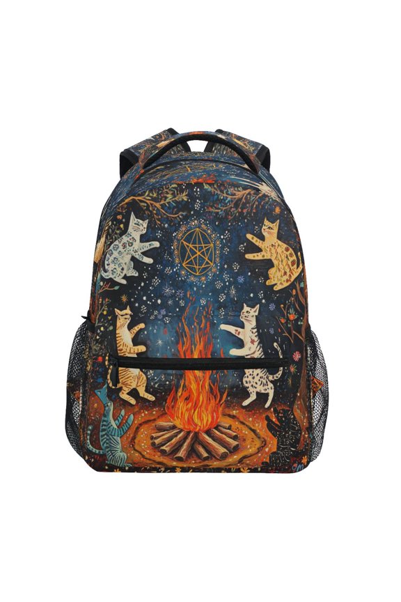 Backpack Schoolbag Mystical Cats by The Campfire Pattern 15L/18L 2-SIZE