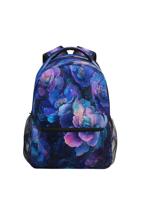 Backpack Schoolbag Mystical Twilight Blooms Pattern 15L/18L 2-SIZE