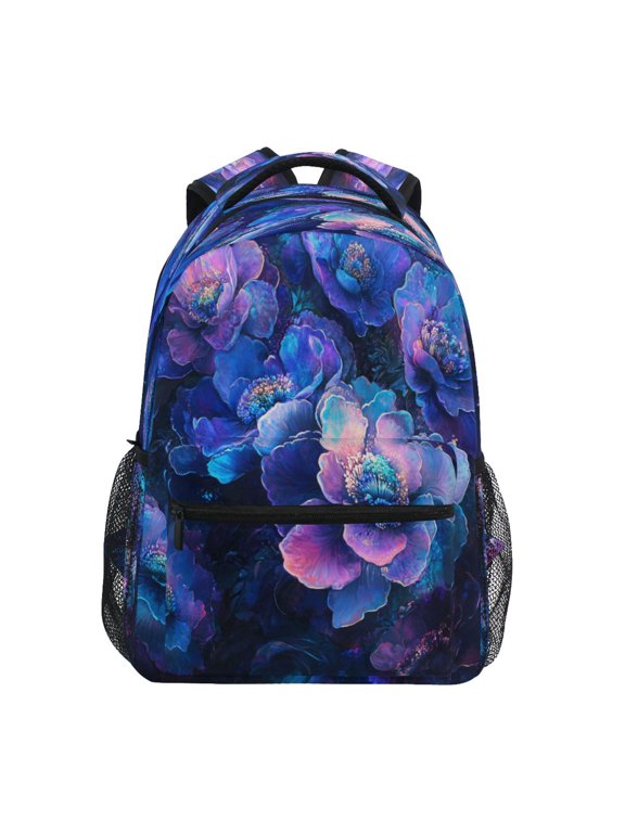 Backpack Schoolbag Mystical Twilight Blooms Pattern 15L/18L 2-SIZE