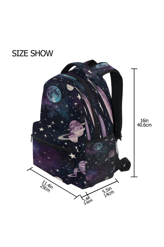 Backpack Schoolbag Night Sky Mosaic Pattern 15L/18L 2-SIZE