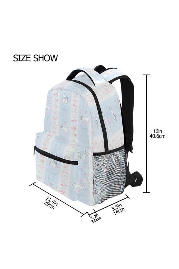 Backpack Schoolbag Pale Stripe Critter Pattern 15L/18L 2-SIZE