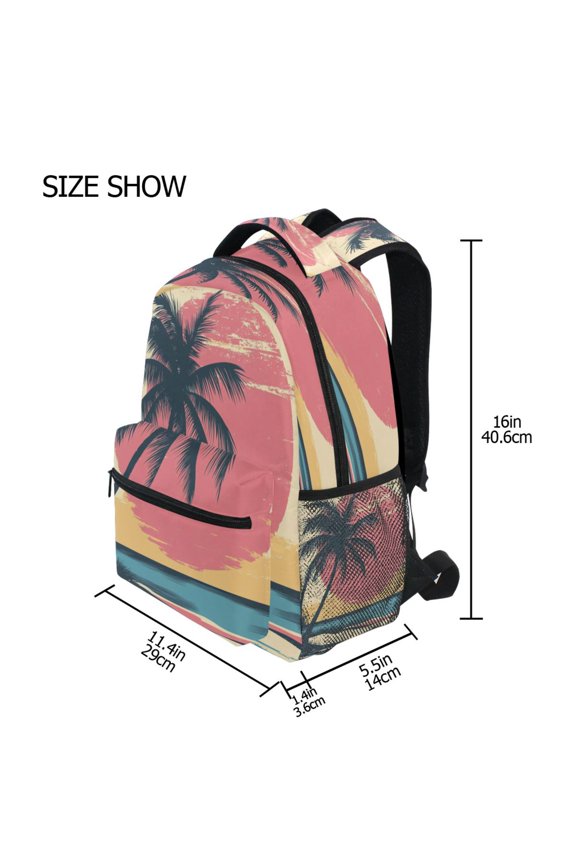 Backpack Schoolbag Palm Shadows Pattern 15L/18L 2-SIZE