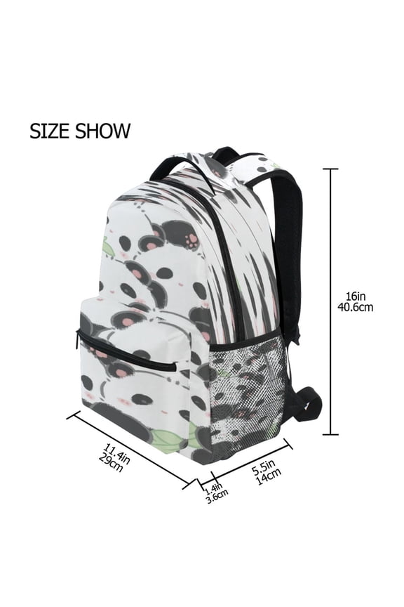 Backpack Schoolbag Panda Group Carnival Pattern 15L/18L 2-SIZE