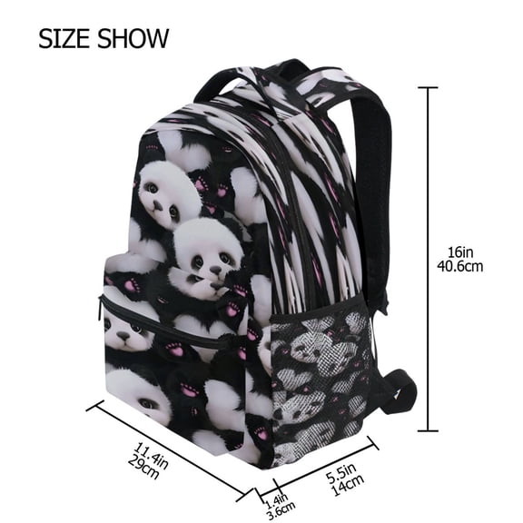 DIXRUYEE Backpack Schoolbag Panda Love Bomb Pattern 15L/18L 2-SIZE