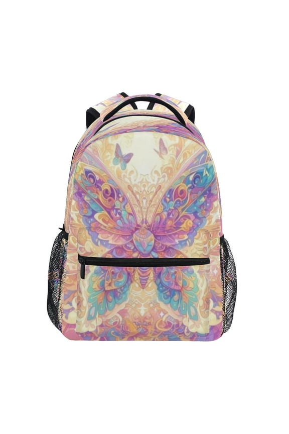 Backpack Schoolbag Pastel Iridescent Butterfly Pattern 15L/18L 2-SIZE