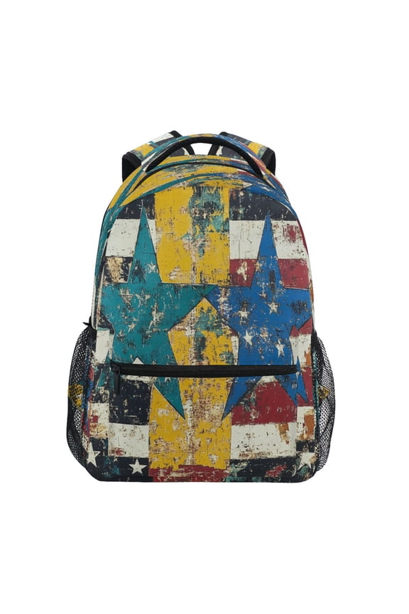Backpack Schoolbag Star-spangled Fusion Pattern 15L/18L 2-SIZE