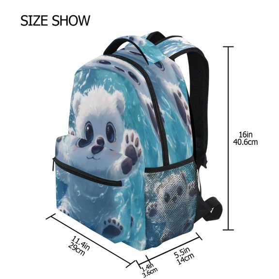 DIXRUYEE Backpack Schoolbag Paws in Paradise Pattern 15L/18L 2-SIZE
