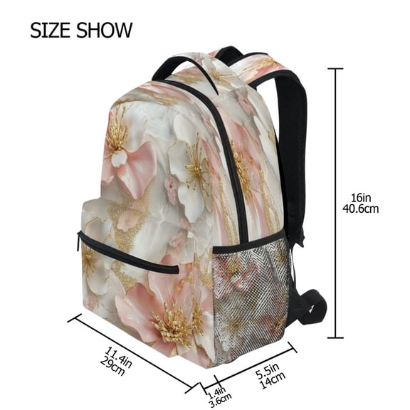 DIXRUYEE Backpack Schoolbag Petal Sonata in Pearlescent Light Pattern 15L/18L 2-SIZE