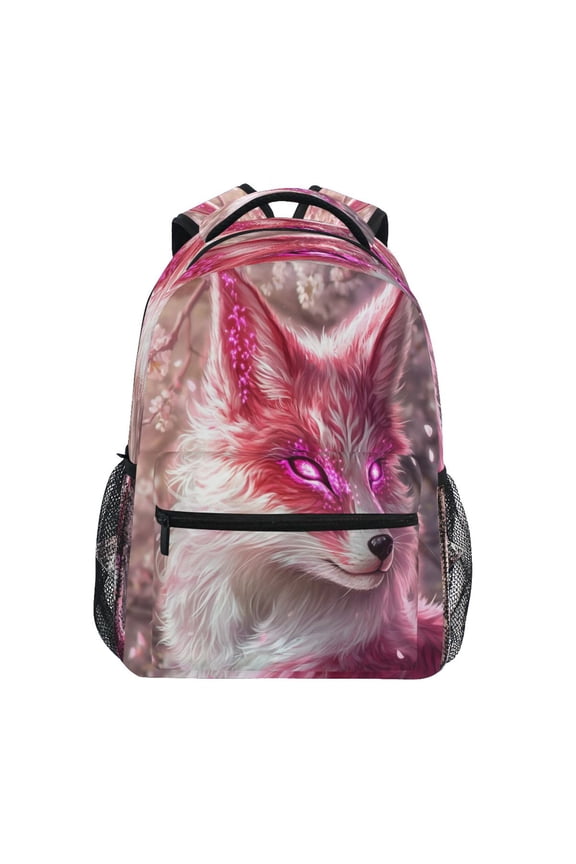 Backpack Schoolbag Pink Fox with Glowing Eyes Pattern 15L/18L 2-SIZE
