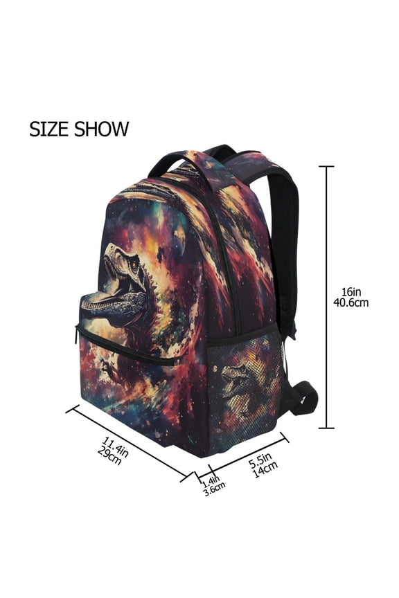 Backpack Schoolbag Planet Dinosaur Pattern 15L/18L 2-SIZE