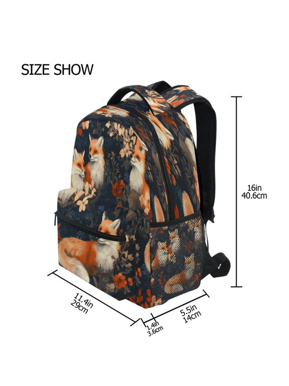 Backpack Schoolbag Playful Foxes Pattern 15L/18L 2-SIZE