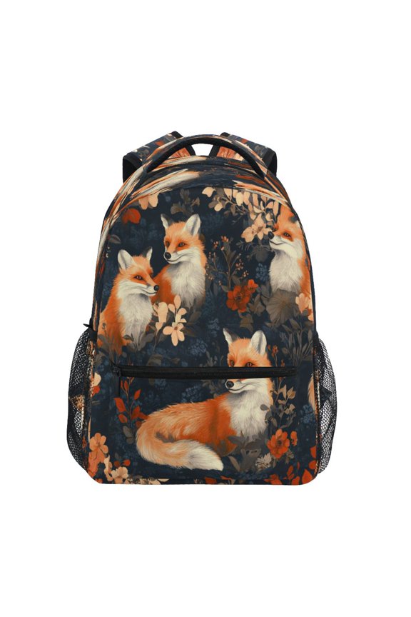 Backpack Schoolbag Playful Foxes Pattern 15L/18L 2-SIZE
