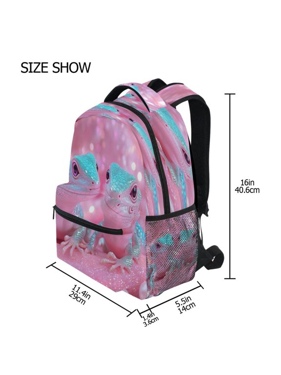 Backpack Schoolbag Playful Geckoes Pattern 15L/18L 2-SIZE