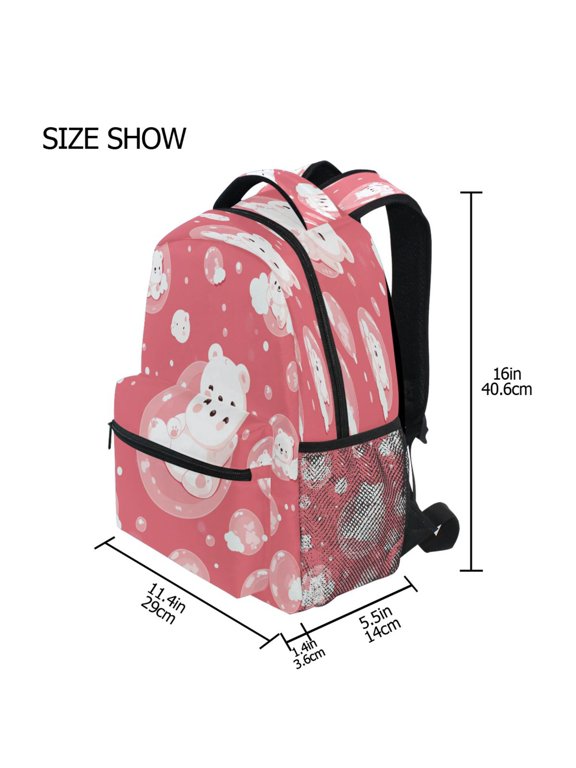 Backpack Schoolbag Playful Polar Bubbles Pattern 15L/18L 2-SIZE