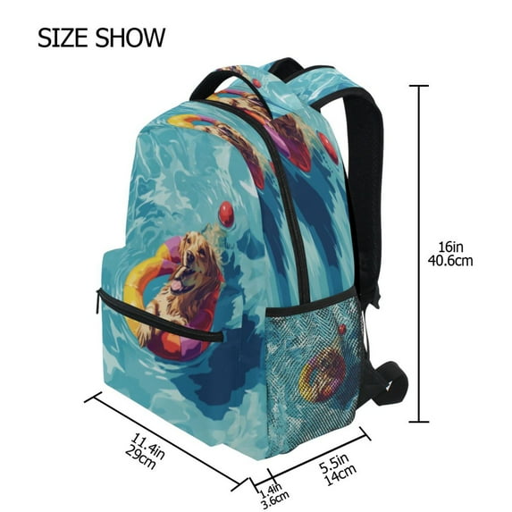 DIXRUYEE Backpack Schoolbag Playful Pooltime Pattern 15L/18L 2-SIZE