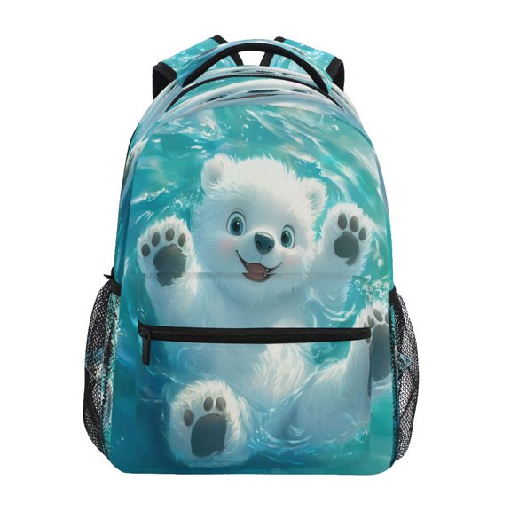 DIXRUYEE Backpack Schoolbag Polar Bear Splashing Pattern 15L/18L 2-SIZE