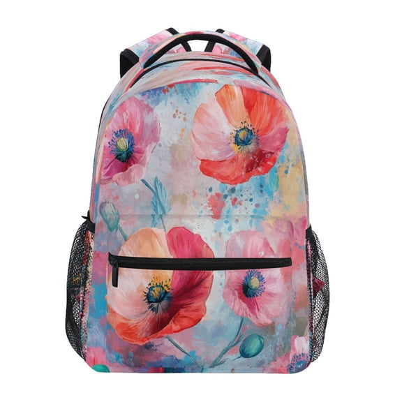 DIXRUYEE Backpack Schoolbag Poppy Explosion Pattern 15L/18L 2-SIZE