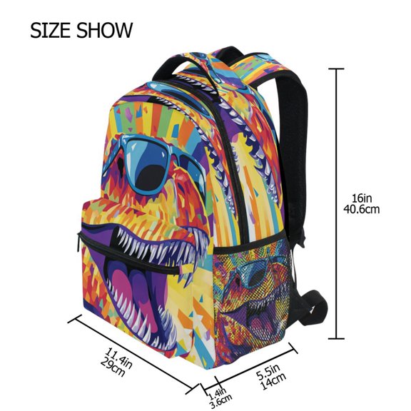 DIXRUYEE Backpack Schoolbag Rad Rex Pattern 15L/18L 2-SIZE