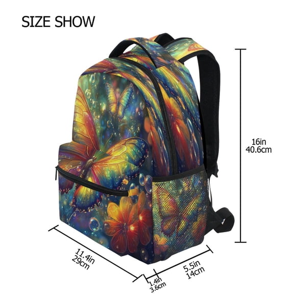 DIXRUYEE Backpack Schoolbag Radiant Reflections Pattern 15L/18L 2-SIZE