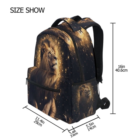 DIXRUYEE Backpack Schoolbag Regal Lion in The Stars Pattern 15L/18L 2-SIZE
