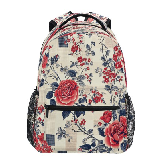 DIXRUYEE Backpack Schoolbag Rose Mosaic Pattern 15L/18L 2-SIZE