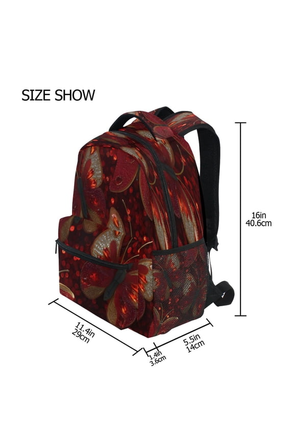 Backpack Schoolbag Ruby Wings Pattern 15L/18L 2-SIZE