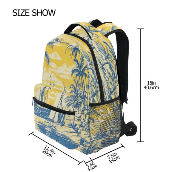 DIXRUYEE Backpack Schoolbag Sailing Into The Sunset Pattern 15L/18L 2-SIZE