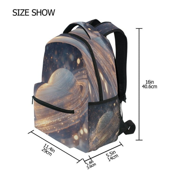 DIXRUYEE Backpack Schoolbag Saturn's Glow Pattern 15L/18L 2-SIZE
