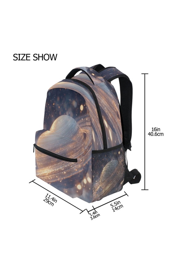 Backpack Schoolbag Saturn's Glow Pattern 15L/18L 2-SIZE