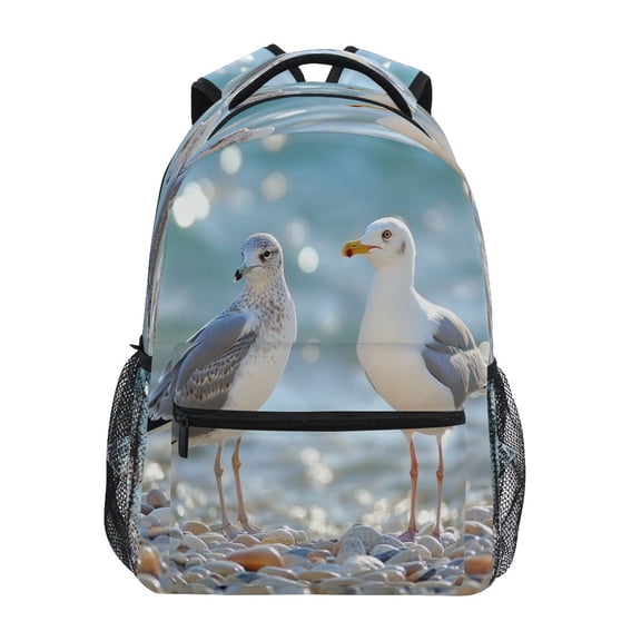 DIXRUYEE Backpack Schoolbag Seagull Siblings Pattern 15L/18L 2-SIZE