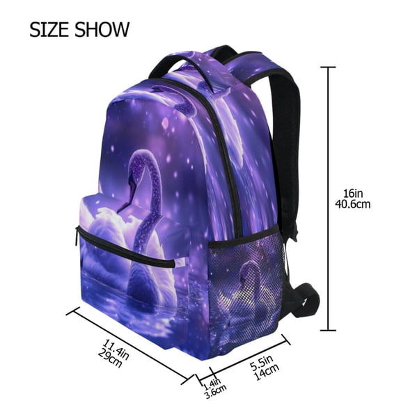 DIXRUYEE Backpack Schoolbag Serene Swan Pattern 15L/18L 2-SIZE