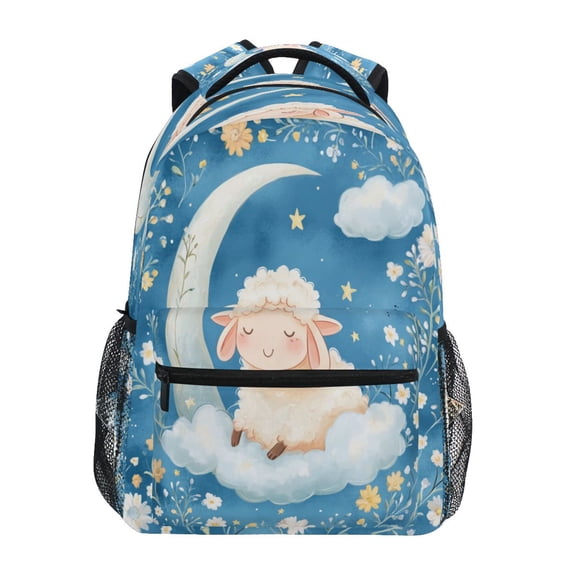 DIXRUYEE Backpack Schoolbag Sheep Resting on Clouds Pattern 15L/18L 2-SIZE