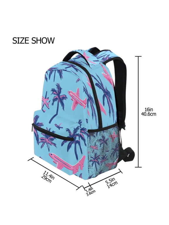 Backpack Schoolbag Skies with Planes Pattern 15L/18L 2-SIZE