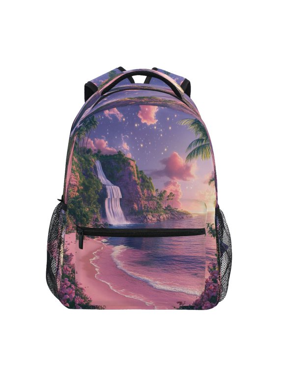 Backpack Schoolbag Tropical Twilight Oasis Pattern 15L/18L 2-SIZE