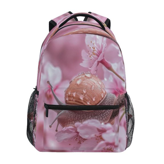DIXRUYEE Backpack Schoolbag Snail Among Cherry Blossoms Pattern 15L/18L 2-SIZE