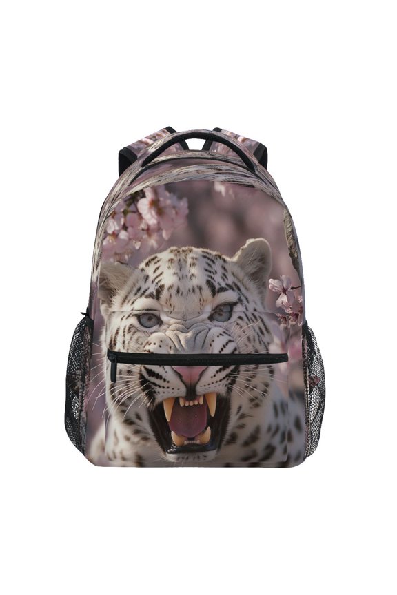 Backpack Schoolbag Snow Leopard in Bloom Pattern 15L/18L 2-SIZE