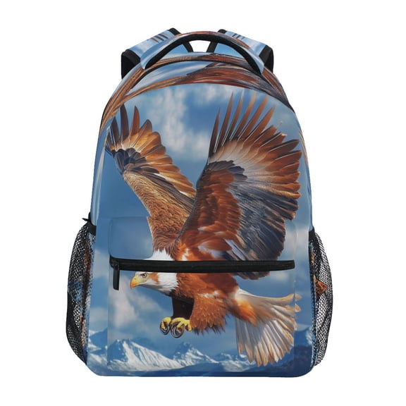 DIXRUYEE Backpack Schoolbag Soaring Bald Eagles Pattern 15L/18L 2-SIZE