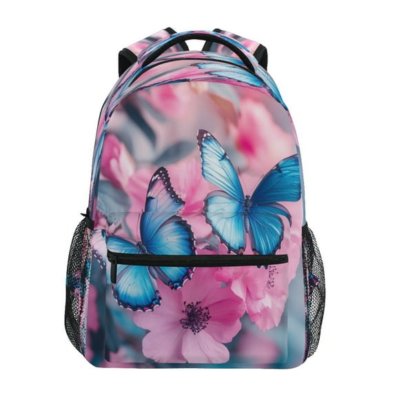DIXRUYEE Backpack Schoolbag Blue Flutter Serenade Pattern 15L/18L 2-SIZE