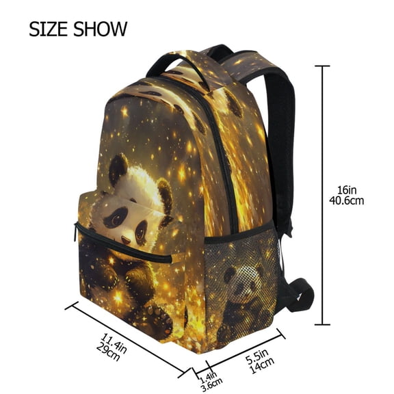 DIXRUYEE Backpack Schoolbag Sparkling Panda Joy Pattern 15L/18L 2-SIZE