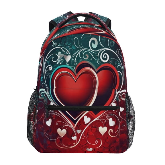 DIXRUYEE Backpack Schoolbag Twined Hearts Pattern 15L/18L 2-SIZE