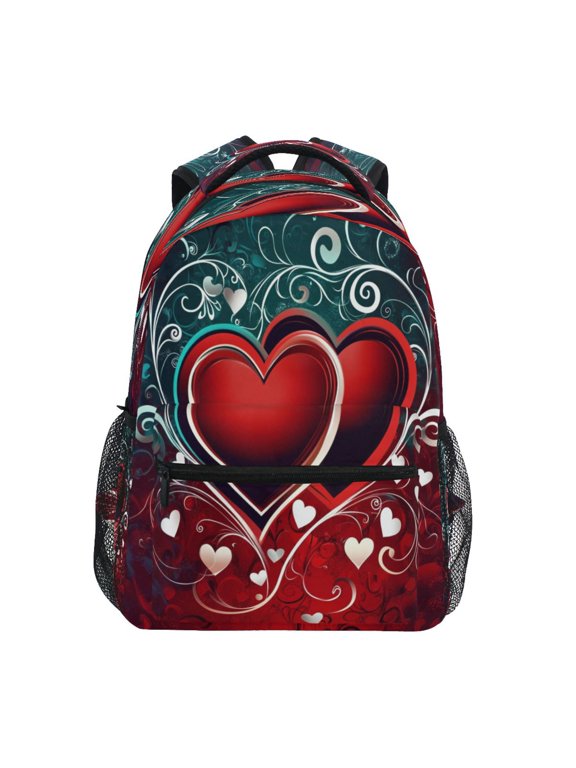 Backpack Schoolbag Twined Hearts Pattern 15L/18L 2-SIZE