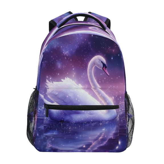 DIXRUYEE Backpack Schoolbag Starry Night Swan Pattern 15L/18L 2-SIZE