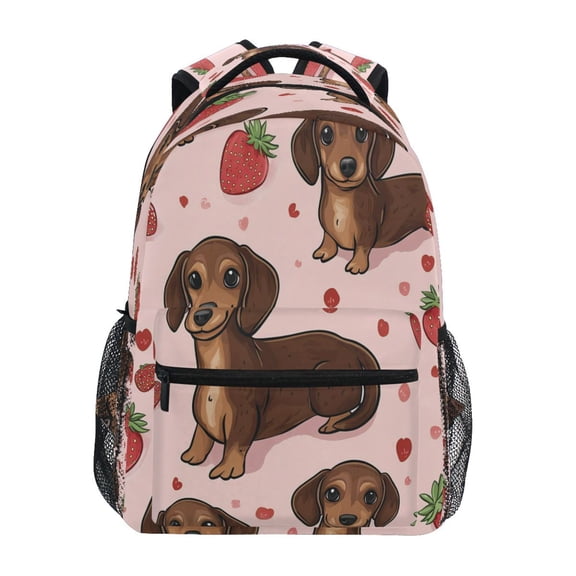 DIXRUYEE Backpack Schoolbag Strawberry Pup Parade Pattern 15L/18L 2-SIZE